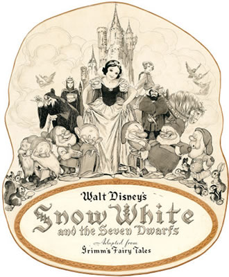 Snow White and the Seven Dwarfs, original promotional art, 1937