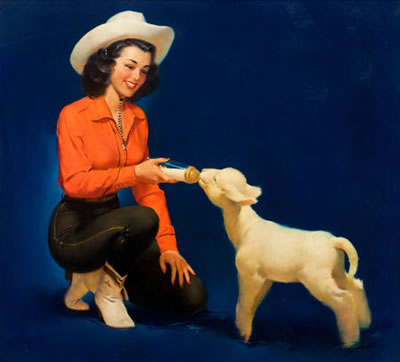 Feeding the Lamb by Mayo Olmstead - Auction record, sale price, and art valuation. Compare with similar artists and explore comparable artworks.