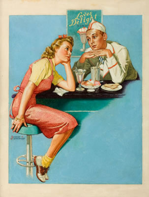 Sample artwork by Revere F (Wistey) Wistehuff (1900 - 1971), known for domestic figure and genre illustration art, children at play, patriotic themes - View similar artists and auction records