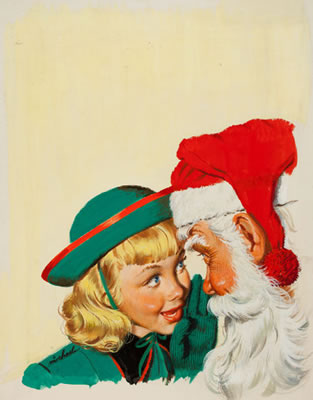 Little Girl with Santa, The American Magzine cover