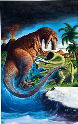 The World Around Us #15 Prehistoric Animals Painted Cover Original Art (Gilberton, 1959... by Geoffrey Biggs - Auction record, sale price, and art valuation. Compare with similar artists and explore comparable artworks.