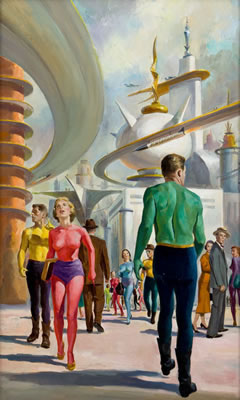 Sample artwork by Robert Lavin (1919 - 1997), known for magazine illustration, social realist images and portrait painting - View similar artists and auction records