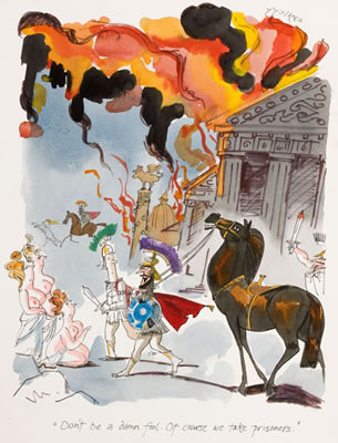 Don't Be a Damn Fool. Of Course We Take Prisoners, Playboy cartoon illustration, page 283