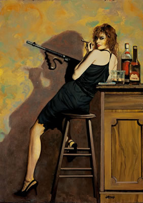 Deadly Dames #3, unpublished painting