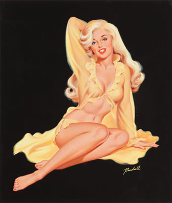 Blonde Pin-Up in Lingerie