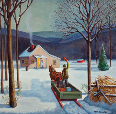 Christmas Eve in the Clearing by Reid Crowell - Auction record, sale price, and art valuation. Compare with similar artists and explore comparable artworks.
