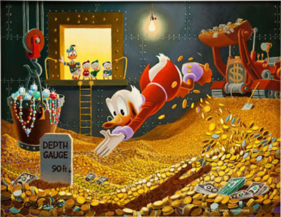 The Sport of Tycoons Painting Original Art (1974). by Carl Barks - Auction record, sale price, and art valuation. Compare with similar artists and explore comparable artworks.