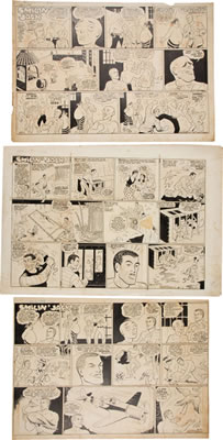 Smilin' Jack "Death Rock" Sunday Comic Strip Original Art Group (News Syndicate Co. Inc., 1939).