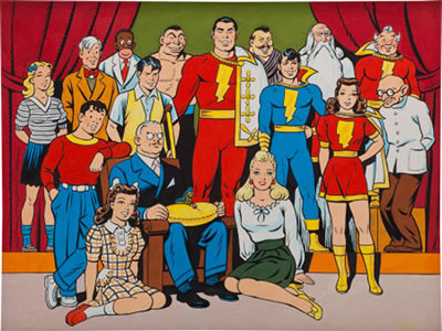 The Marvel Family, Friends, and Foes Painting Original Art (1978)