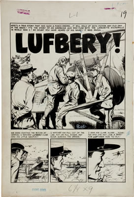 George Evans and Harvey Kurtzman Frontline Combat #11 Complete 6-Page Story "Lufbery" Original Art (EC, 1953)