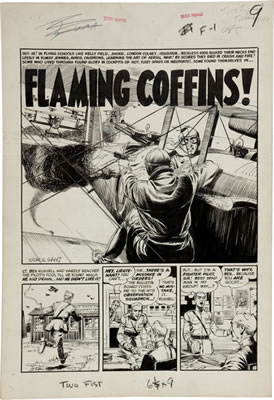 Two-Fisted Tales #40 Complete 7-Page Story "Flaming Coffins" Original Art (EC, 1954)