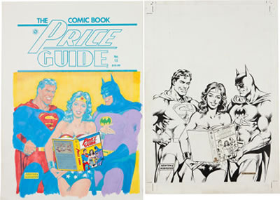 Don Newton and Joe Rubinstein Overstreet Comic Book Price Guide #13 Cover Featuring Superman, Wonder Woman, and Batman Original Art (1983)