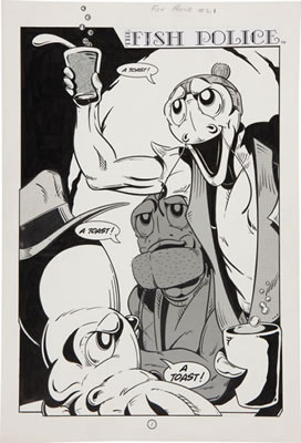 Steve Moncuse and Juanita Van Koppenhagen The Fish Police #21 Complete 24-Page Story Original Art (Apple Press, 1990) by Steve Moncuse - Auction record, sale price, and art valuation. Compare with similar artists and explore comparable artworks.