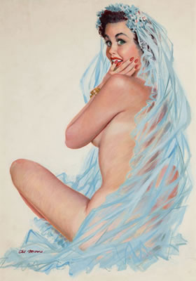 June, The Inventor's Daughter (She Has Bride Ideas), Brown & Bigelow calendar illustration