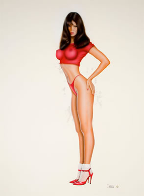 Pin-Up in Red by Carlos Cartagena - Auction record, sale price, and art valuation. Compare with similar artists and explore comparable artworks.