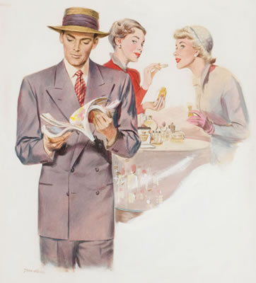 Sample artwork by Tom Hall (1908 - 1965), known for illustration, commercial design - View similar artists and auction records