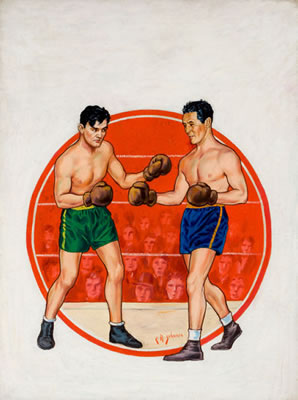 Boxing illustrations (group of three)