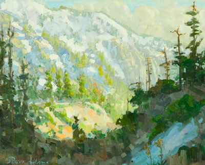Early Spring Afternoon, Light on Mount Baldy by Peter Adams - Auction record, sale price, and art valuation. Compare with similar artists and explore comparable artworks.