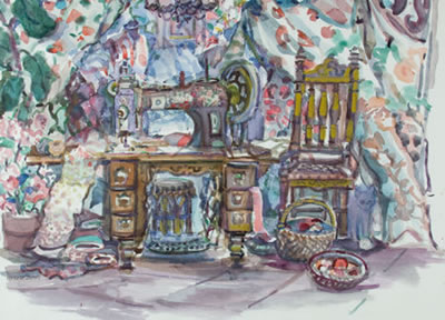 Grandmother's Sewing Machine by Marjorie Stevens - Auction record, sale price, and art valuation. Compare with similar artists and explore comparable artworks.