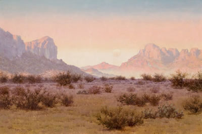 Moonrise on the Desert by Audley Dean Nicols - Auction record, sale price, and art valuation. Compare with similar artists and explore comparable artworks.