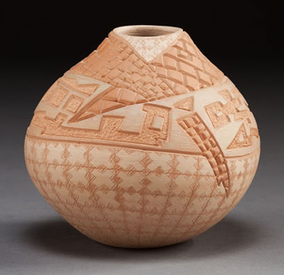 A SANTA CLARA POLYCHROME JAR