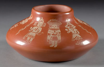 A SANTA CLARA REDWARE JAR