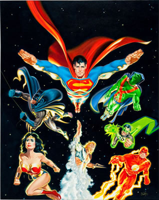 Joe DeVito Justice League of America Painting Original Art (undated)