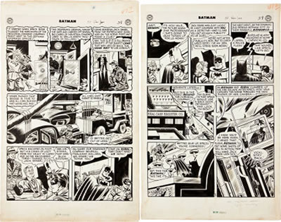 Jm Mooney and Ray Burnley (attributed)Batman #56 "A Greater Detective Than Batman" Page Original Art Group (DC, 1949).