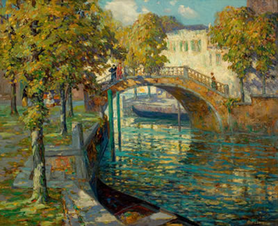 Overlooking the Canal by Ossip Leonovitch Linde - Auction record, sale price, and art valuation. Compare with similar artists and explore comparable artworks.