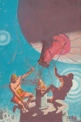 A Fighting Man of Mars, Blue Book Magazine pulp cover by Laurence Jesse Herndon - Auction record, sale price, and art valuation. Compare with similar artists and explore comparable artworks.