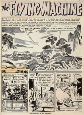 The Flying Machine, complete six-page story, Weird-Science Fantasy #23 (EC Comics)