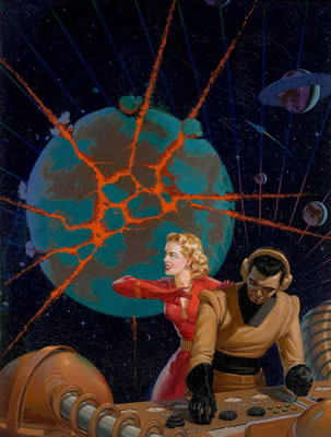 Super-Science pulp cover by Henry Van Dongen - Auction record, sale price, and art valuation. Compare with similar artists and explore comparable artworks.