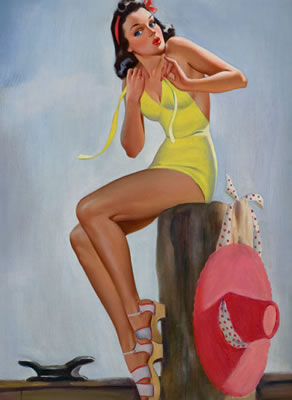 Sample artwork by Edward D'Ancona (20th century), known for pin-up girl illustration - View similar artists and auction records