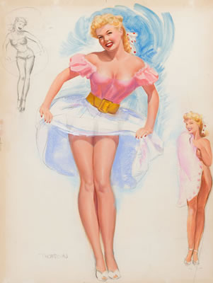 I'm Certainly Abreast of the Times, Studio Sketches calendar pin-up