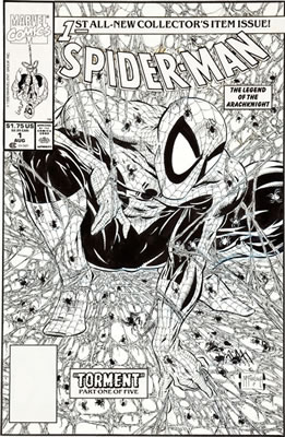 Spider-Man #1 Cover Original Art (Marvel, 1990)