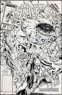 The Amazing Spider-Man #328 Cover Original Art (Marvel, 1990).