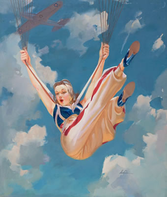 Merlin Girl, WW II Shaw-Barton calendar pin-up by Merlin Enabnit - Auction record, sale price, and art valuation. Compare with similar artists and explore comparable artworks.