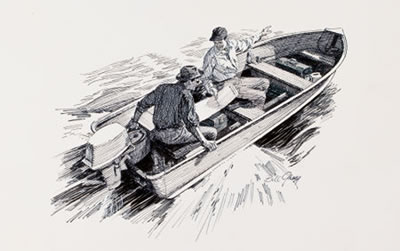 A Collection of Seven Sports Afield magazine story illustrations