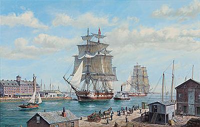 Boston Liverpool Packet Parliament in Boston Harbor by Roy Cross - Auction record, sale price, and art valuation. Compare with similar artists and explore comparable artworks.
