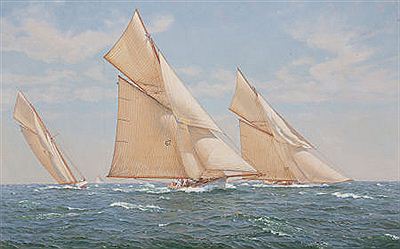 Match Race, 'Minerva' and 'Gossoon' by Richard Loud - Auction record, sale price, and art valuation. Compare with similar artists and explore comparable artworks.