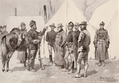 At the Mouth of Rapid Creek-General Carr Receiving the Report of a Scout