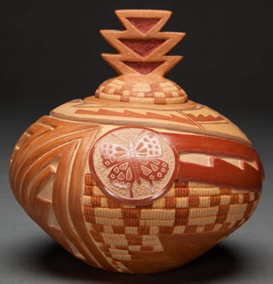 A SANTA CLARA REDWARE JAR