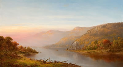 Mountain River Scene (Autumn of the Hudson)