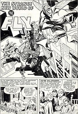 Adventures of the Fly #1 "The Strange New World of the Fly" Title Page 1 Original Art