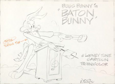 Baton Bunny Bugs Bunny Lobby Card Rough Pencil Drawing (Warner Brothers, 1959). by Willie Ito - Auction record, sale price, and art valuation. Compare with similar artists and explore comparable artworks.