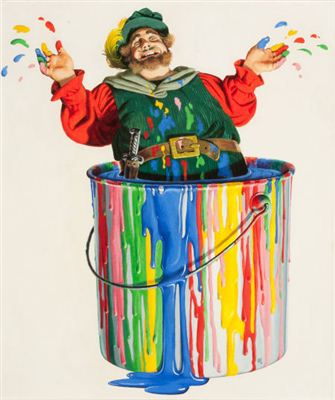 Falstaff in a Lacquer Pot, Shell Chemical Corporation advertisement by Birney Lettick - Auction record, sale price, and art valuation. Compare with similar artists and explore comparable artworks.