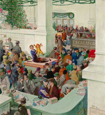 Love's Lost Child at Information Booth, The Saturday Evening Post Christmas cover