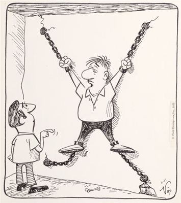I'm Trying to Lose Weight, pair of Big George! cartoon illustrations( 2)
