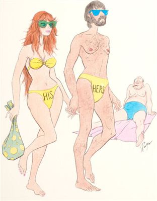 His and Hers, Playboy magazine cartoon illustration