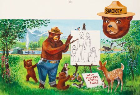 Smokey Bear's Teaching Lesson to the Animals
